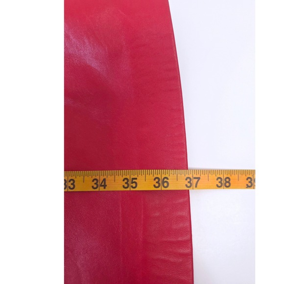 VTG Siena New York Red Leather Swing Coat Mandarin Collar 2 Gold Buttons Small - Picture 12 of 12